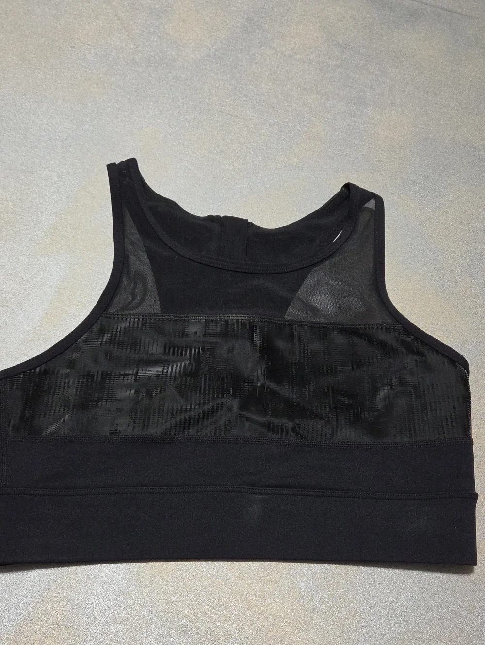 ZYIA Black High-Neck Mesh-Panel Sports Bra NWOTS